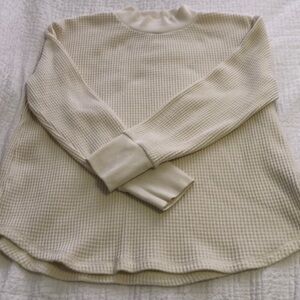 Madewell off white waffle long sleeve pullover top.  Size S